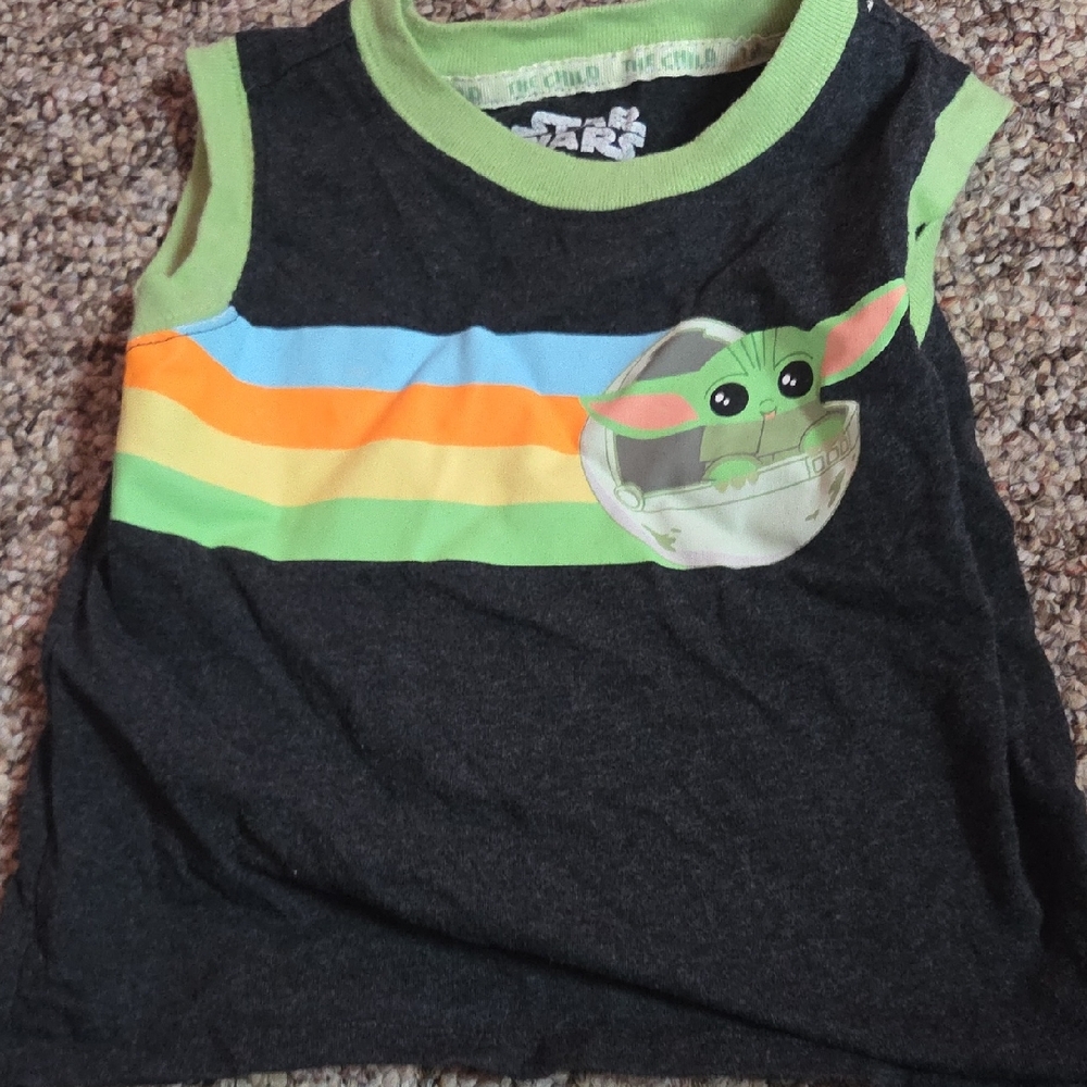 Star Wars Black and Green Tank Top with Colorful Stripes